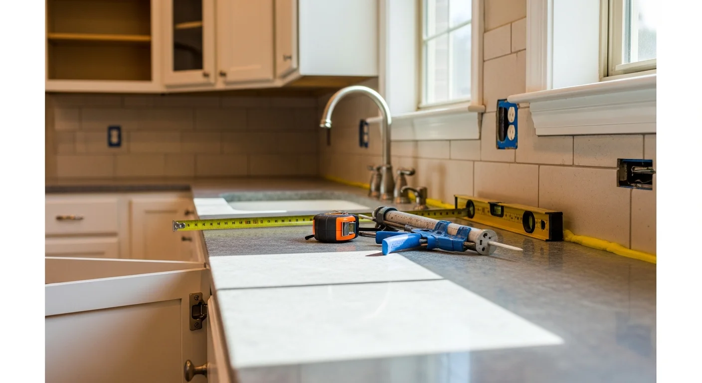 A remodeled Houston home kitchen with updated cabinetry, new countertops, and a tile backsplash. The open layout reflects a common upgrade for older Houston homes converted from a closed galley design.